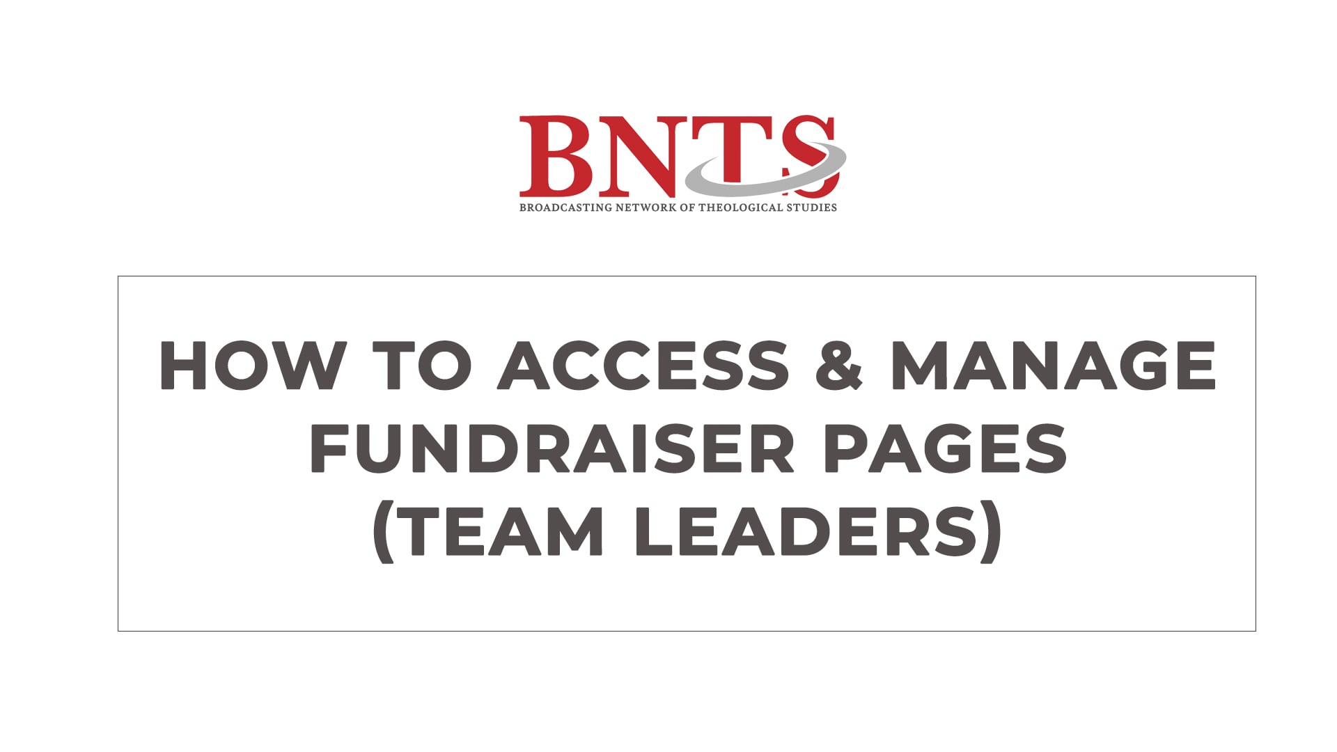 Fundraising-Team-Leader-Login-and-Manage-Pages