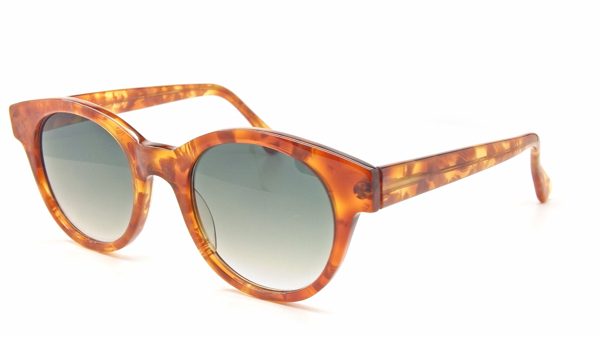 Italy Marked 70s unisex 2-tone large frame sunglasses leather case Unisex Vintage Deadstock NWT Italian Sunglasses by De Lotto, Circa  main image 3