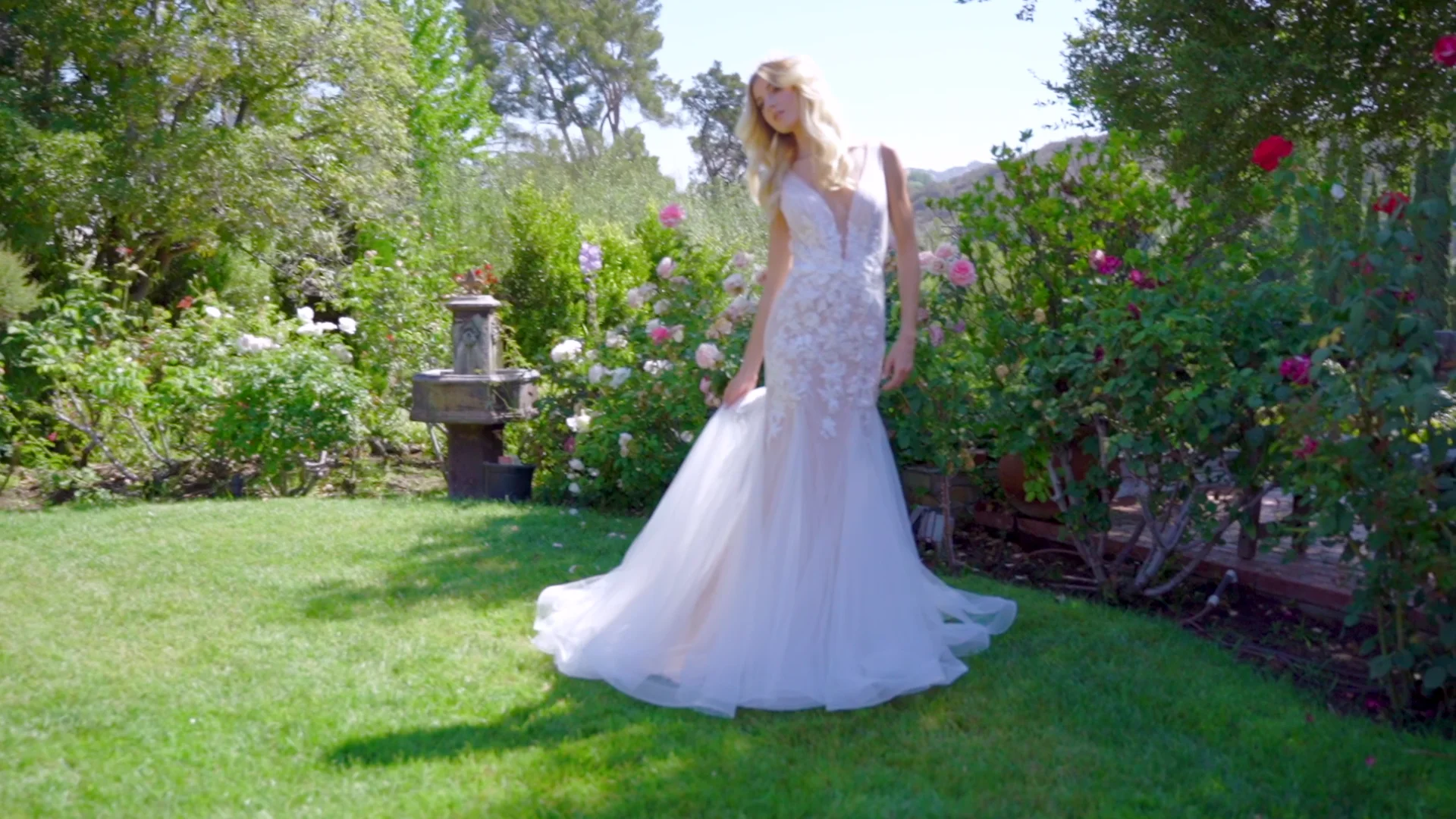 Nox Anabel JE917 3D Floral Lace Mermaid Wedding Dress Bridal