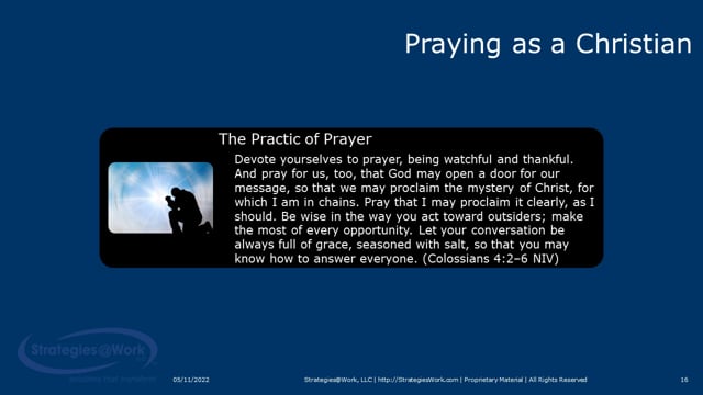 Colossians 4:2–6 The Practic of Prayer
