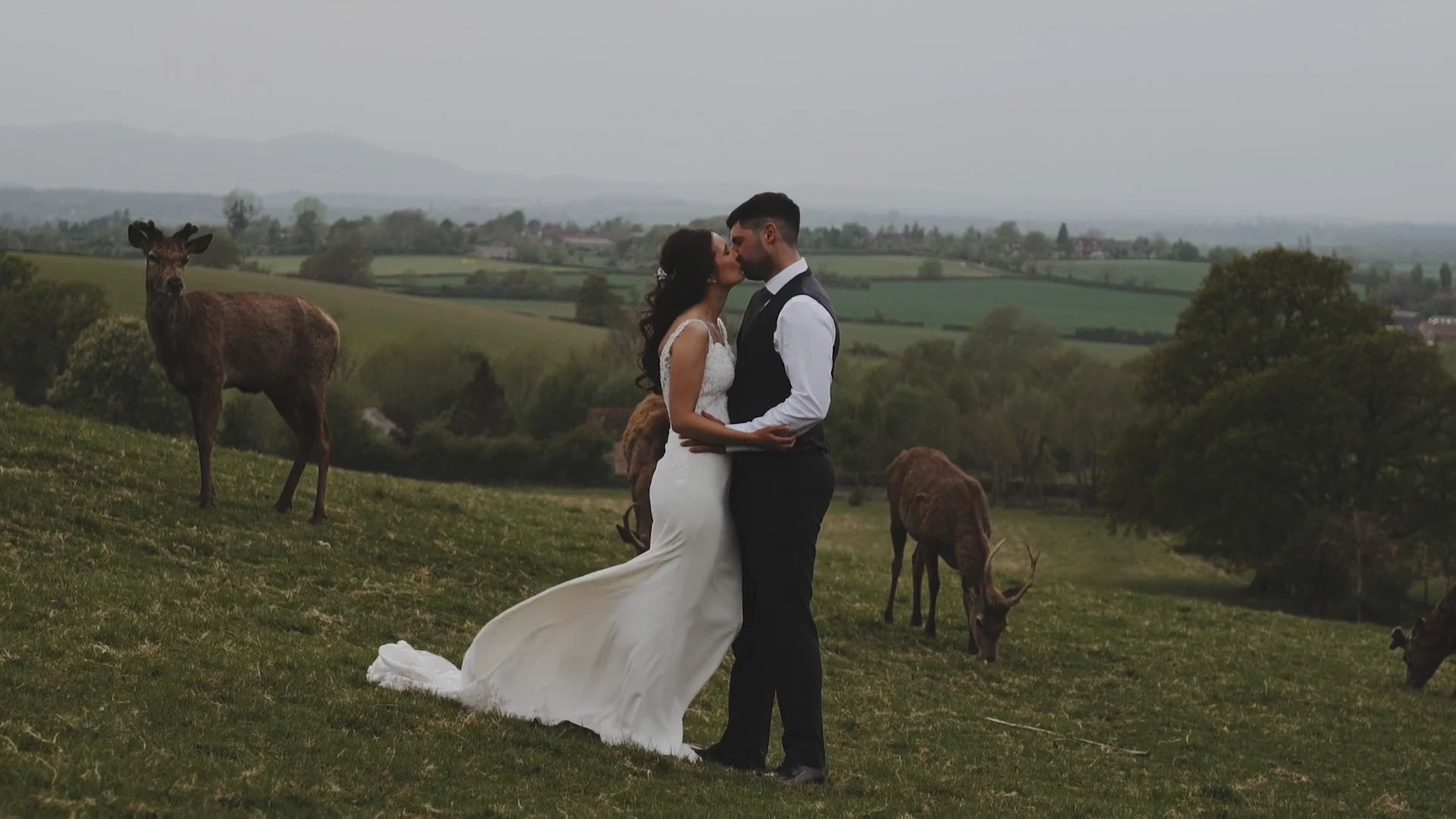 Helen & Matteo wedding film still, Deer Park Hall