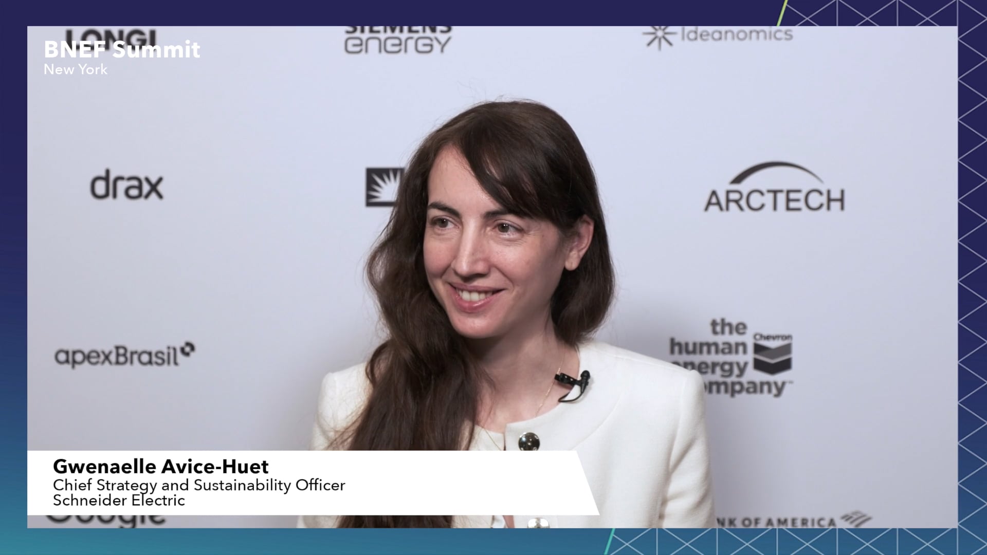 BNEF Summit New York 2022 Interview: Gwenaelle Avice-Huet, Schneider  Electric on Vimeo