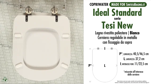 Copriwater in MDF, serie Tesi della Ideal Standard, Bianco con