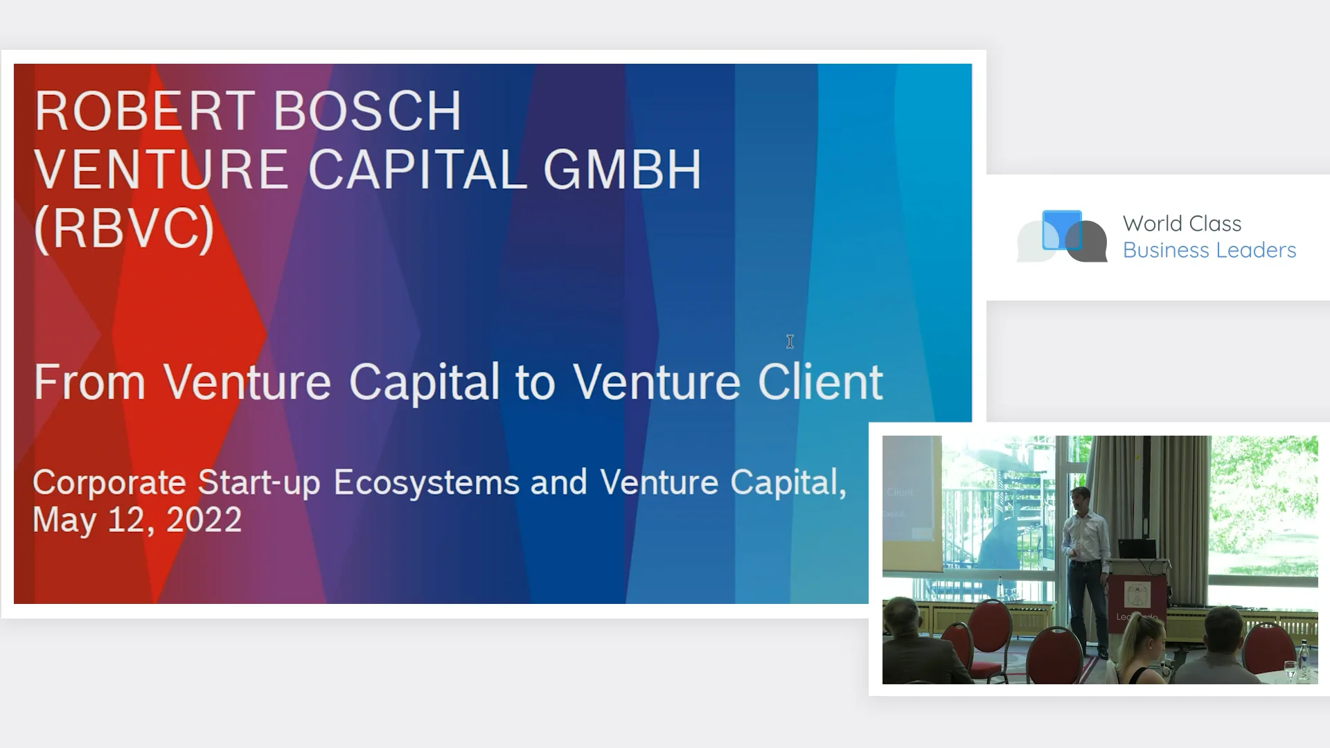 From Venture Capital to Venture Client from Philipp Rose Executive Vice President Finance at Robert Bosch Venture Capital