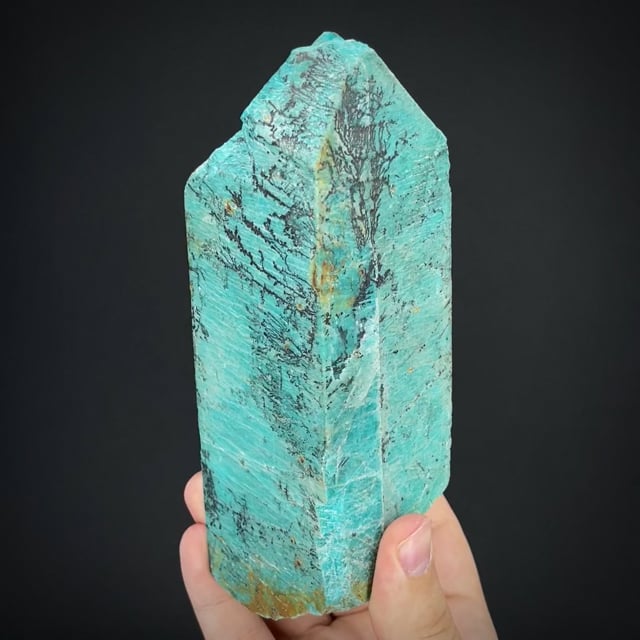 important large twinned Microcline var. Amazonite (Baveno Twin)