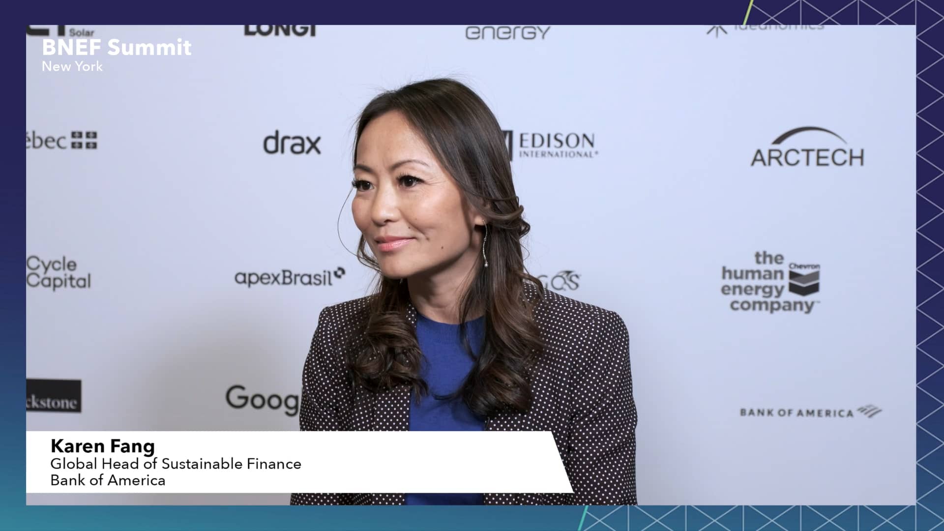 BNEF Summit New York 2022 Interview Karen Fang, Bank of America on Vimeo