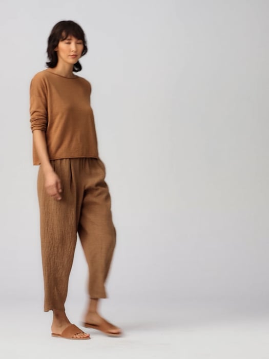 Organic Linen Cotton Jersey Box-Top | EILEEN FISHER