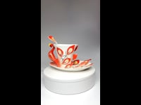 Creative Peacock Cup and Saucer Set with Spoon