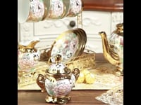 Golden Edges English Tea Set Porcelain Full Set