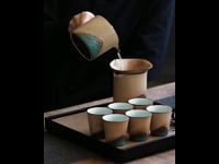 Yellow Lotus Japanese Gongfu Tea Set with Tray