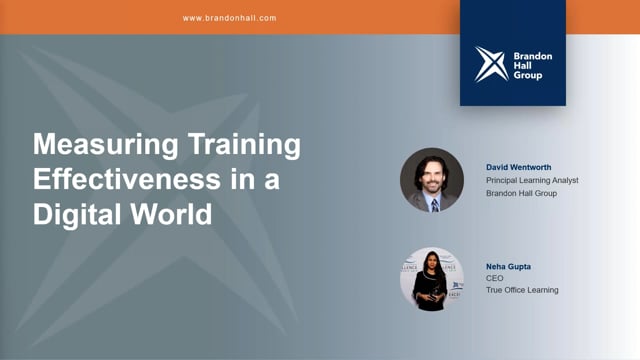 Measuring Training Effectiveness in a Digital World - A Brandon Hall  Webinar | Learning Pool