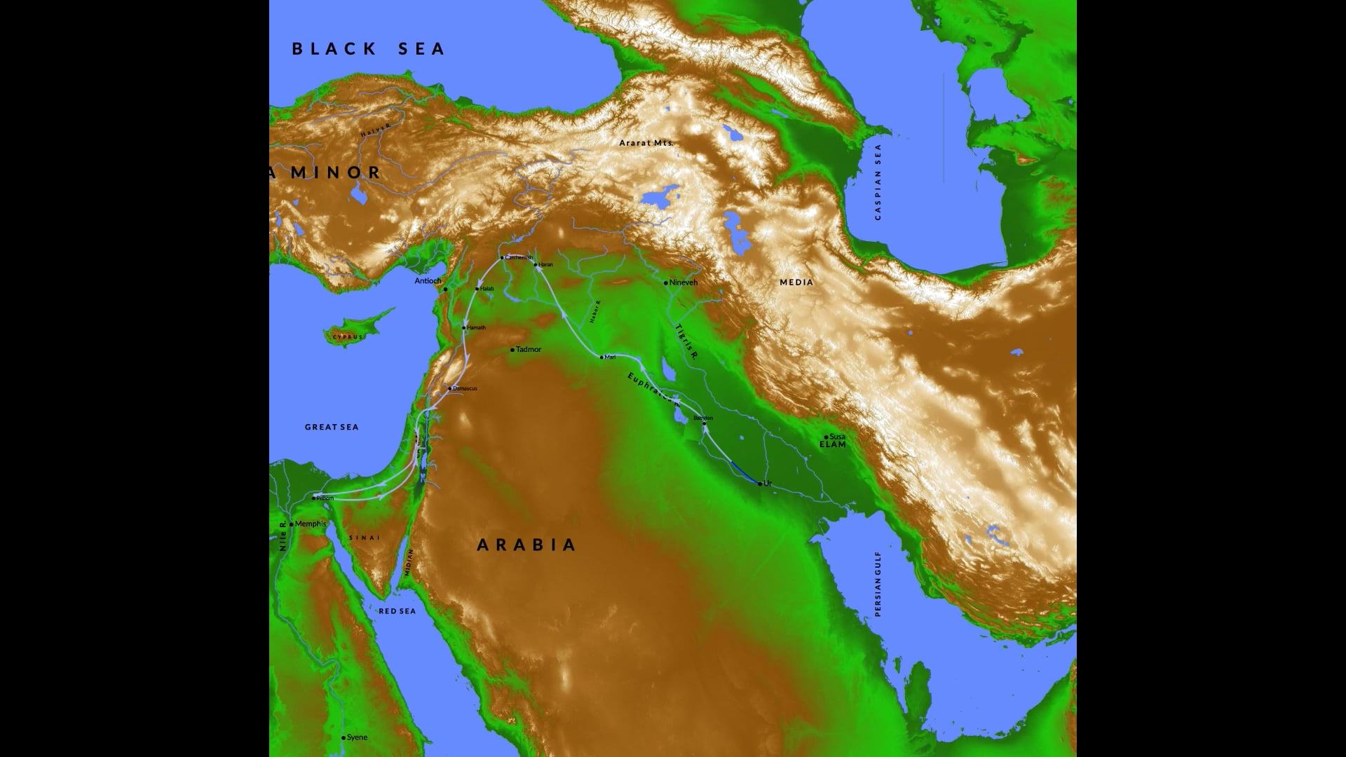 Journeys of Abraham Gen 15:18-20 (animated)