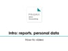 Intro: reports, personal data