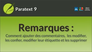 Remarques : commenter, confier, modifier, supprimer, changer l'étiquette