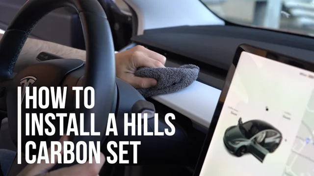 Echte Carbonfaser-Armaturenbrettabdeckung für Tesla Model 3 und Model Y –  Hills