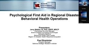 Psychological First Aid in Regional Disaster Behavioral Health Operations