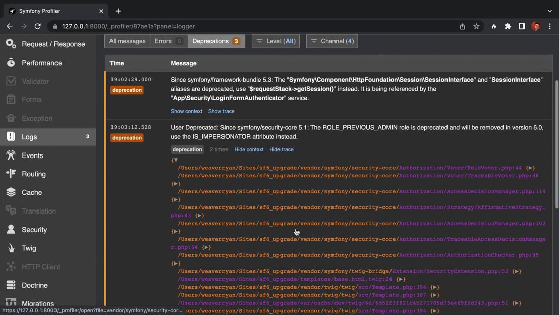 Hunting Down The Final Deprecations > Upgrading & What's New In Symfony ...