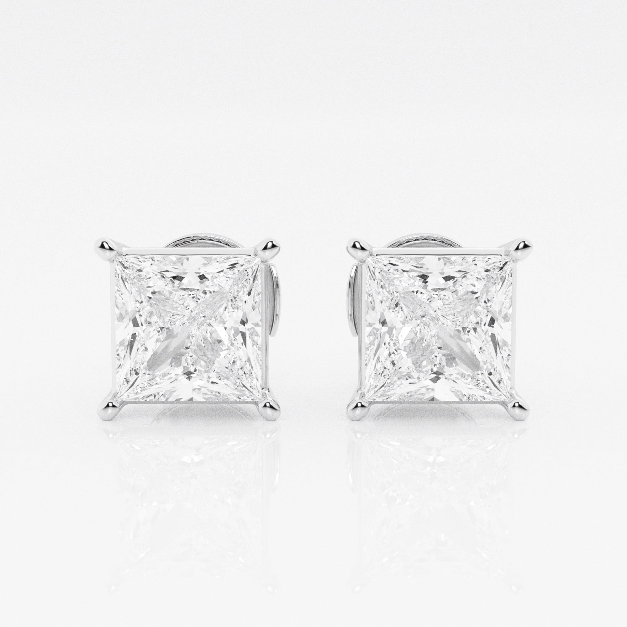 product video for 4 ctw Princess Lab Grown Diamond Solitaire Certified Stud Earrings