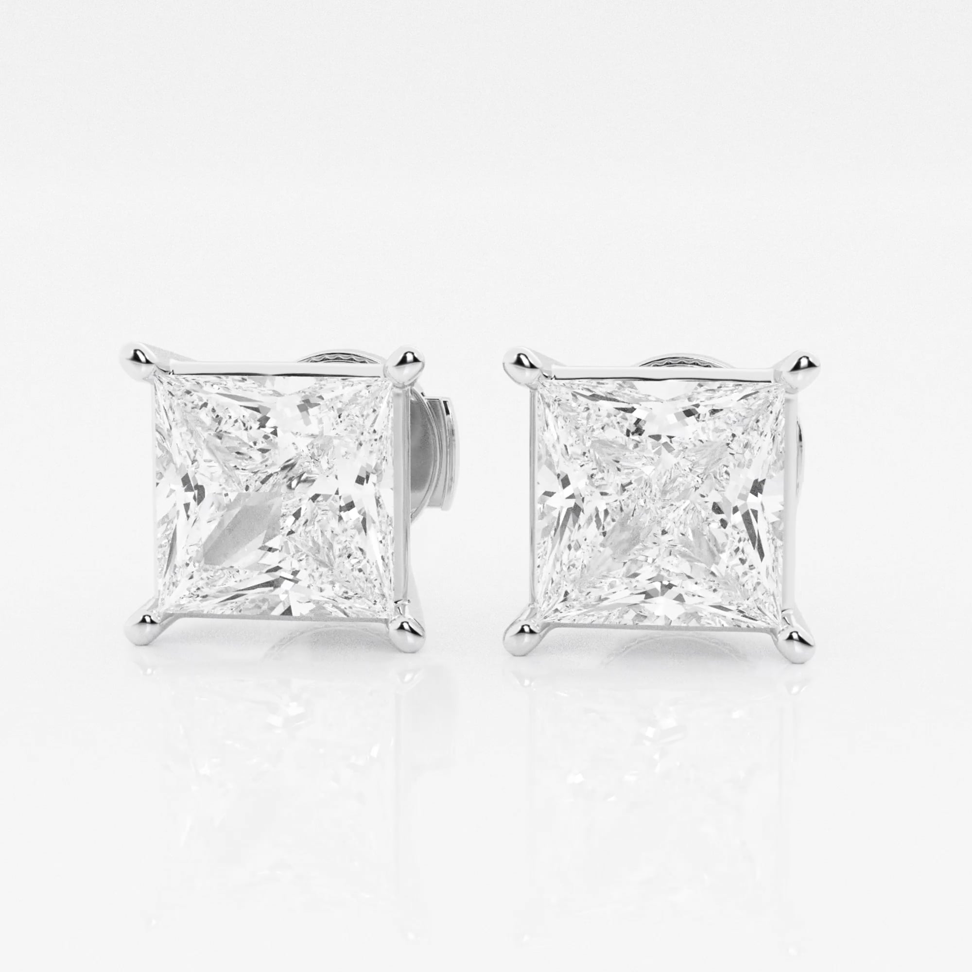 product video for 5 ctw Princess Lab Grown Diamond Solitaire Certified Stud Earrings