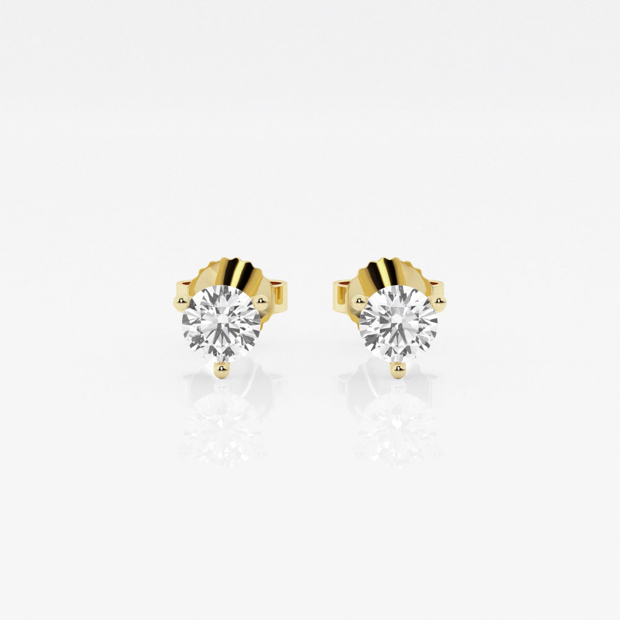 product video for 1/2 ctw Round Colorless Lab Grown Diamond Three Prong Martini Stud Earrings