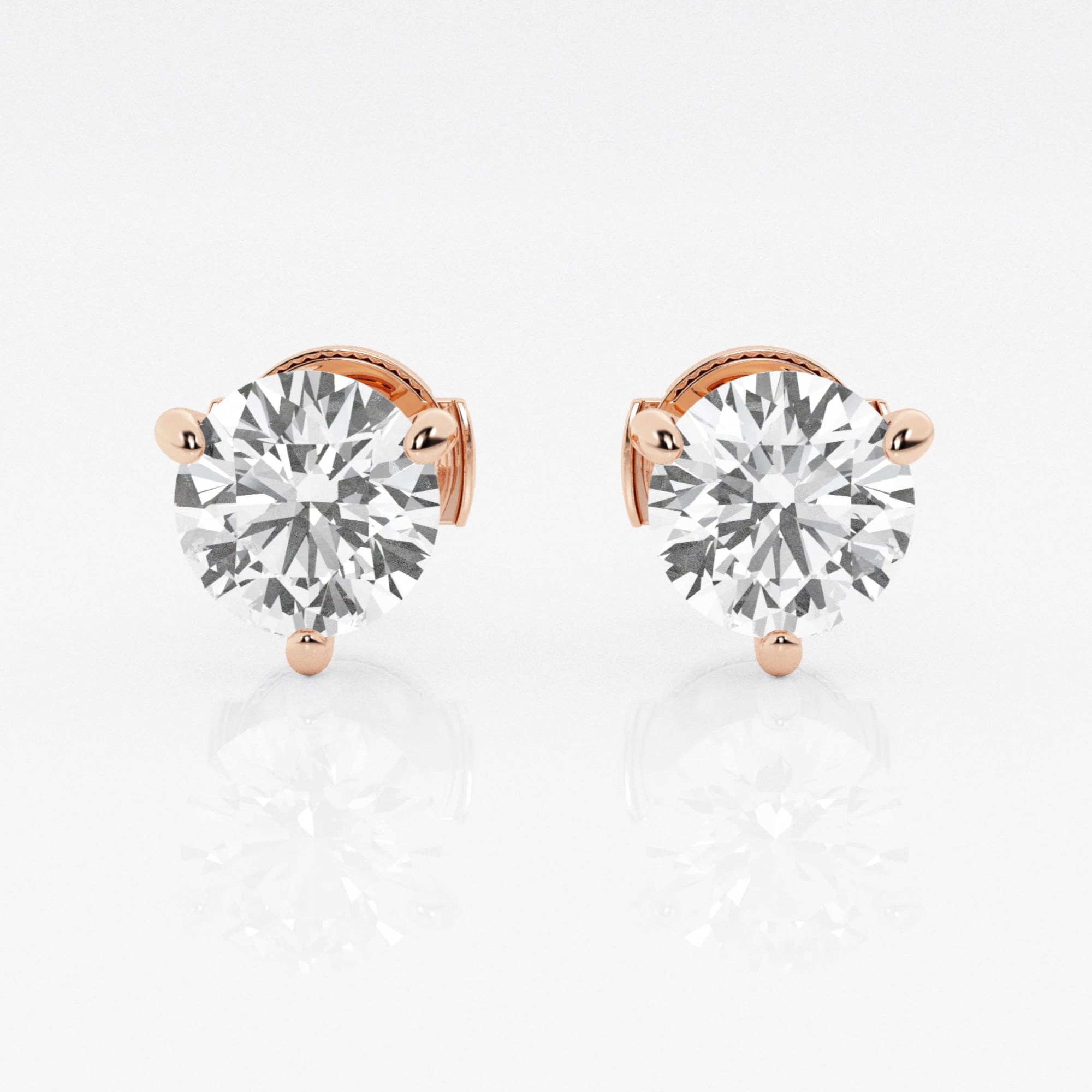 product video for 3 ctw Round Colorless Lab Grown Diamond Three Prong Martini Stud Earrings