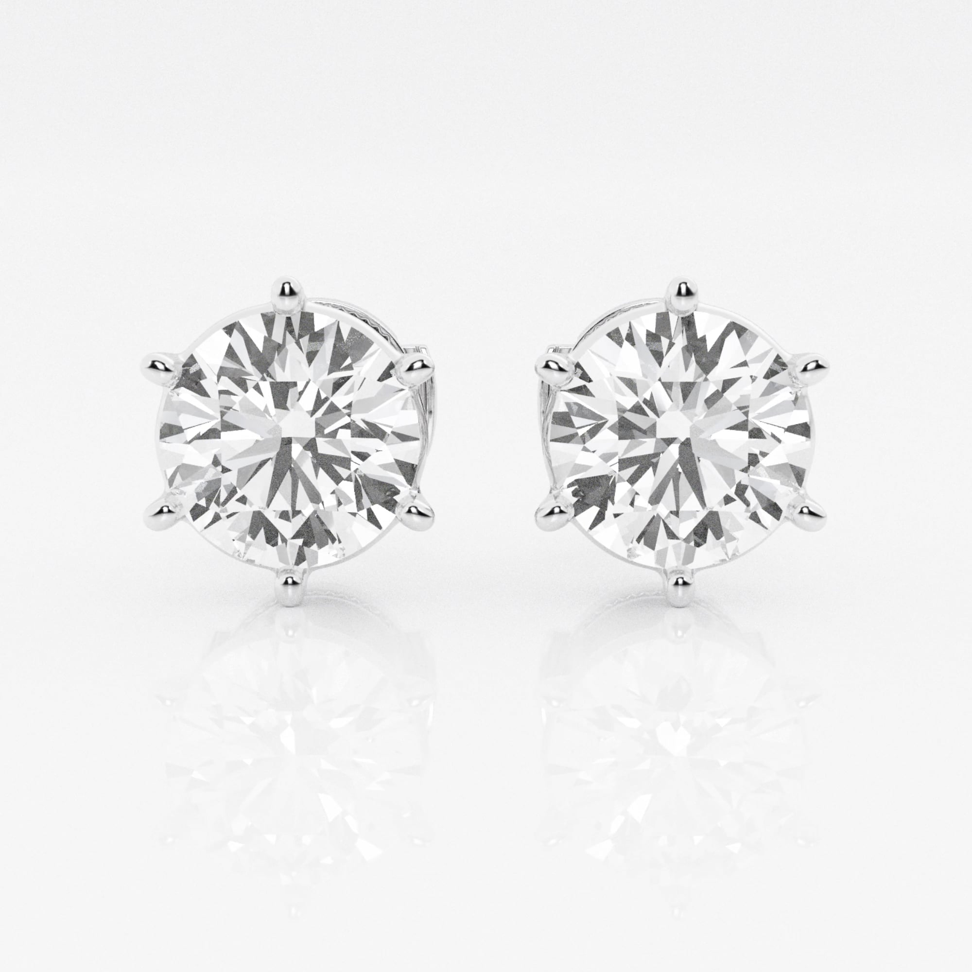 product video for 3 ctw Round Near-Colorless Lab Grown Diamond Six Prong Stud Earrings