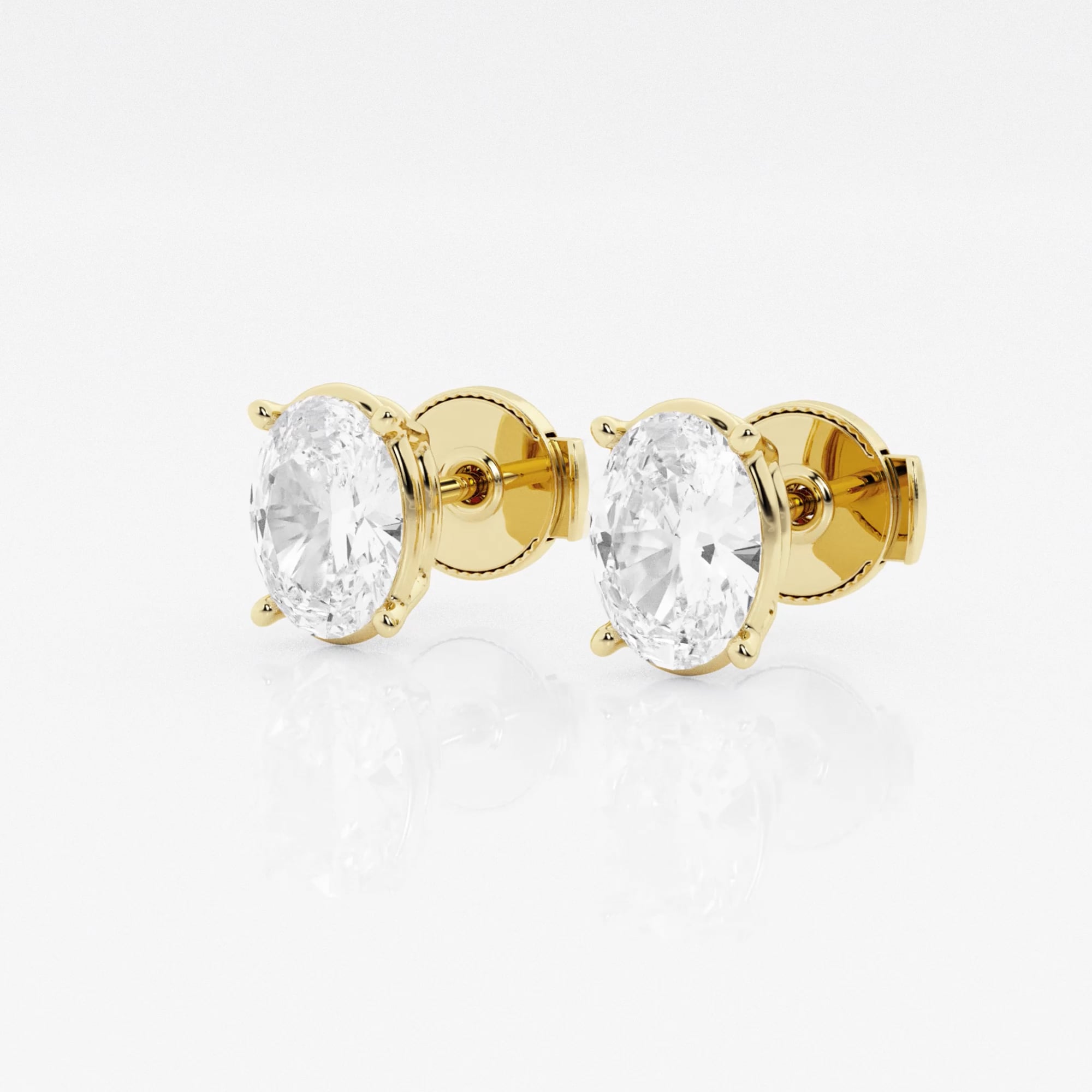product video for 1 1/2 ctw Oval Lab Grown Diamond Solitaire Certified Stud Earrings