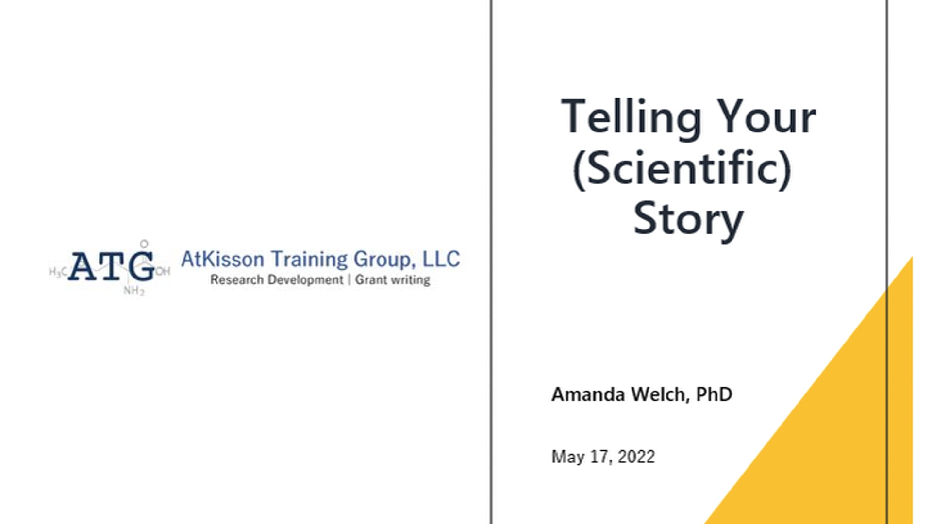 Telling Your (Scientific) Story