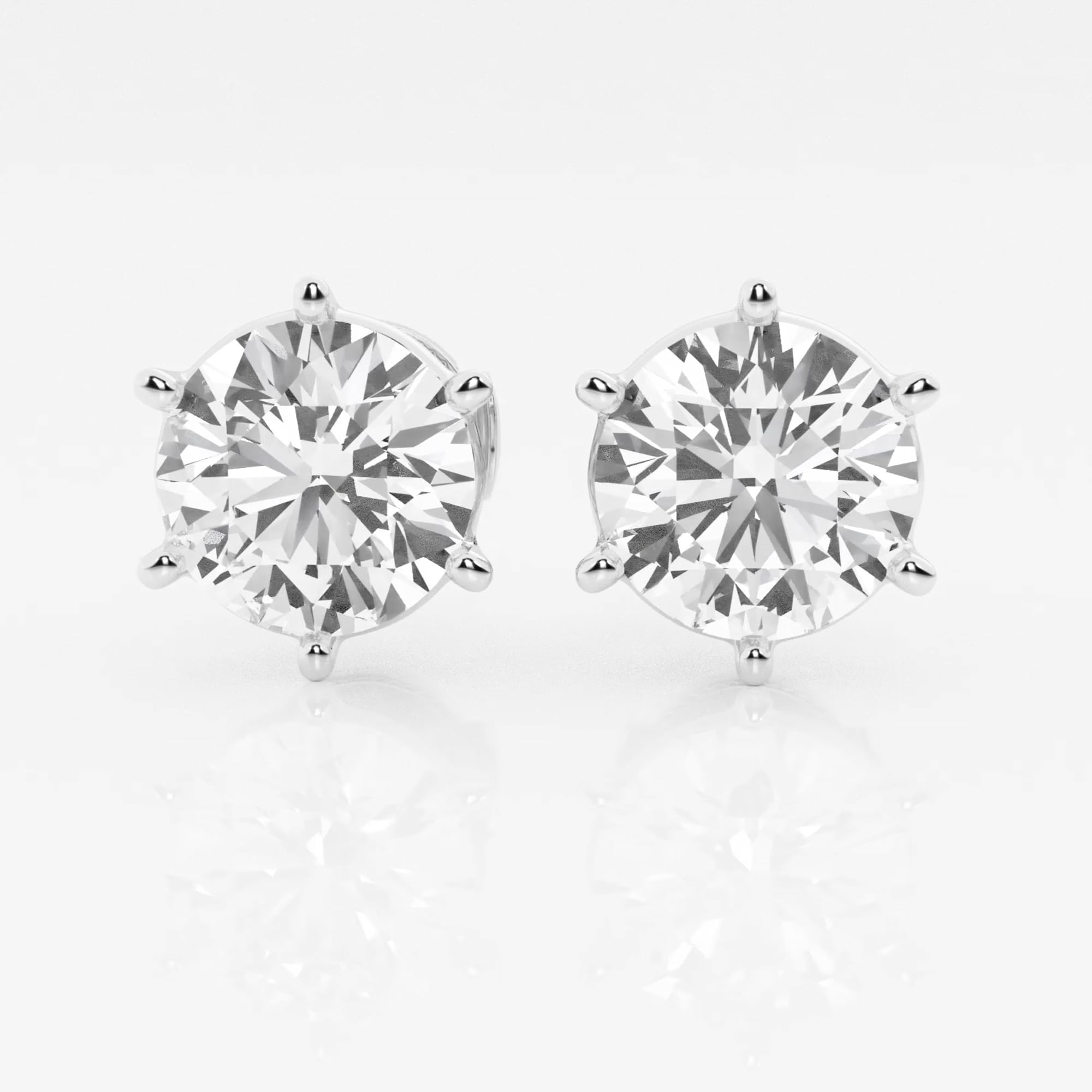 product video for 5 ctw Round Near-Colorless Lab Grown Diamond Six Prong Stud Earrings