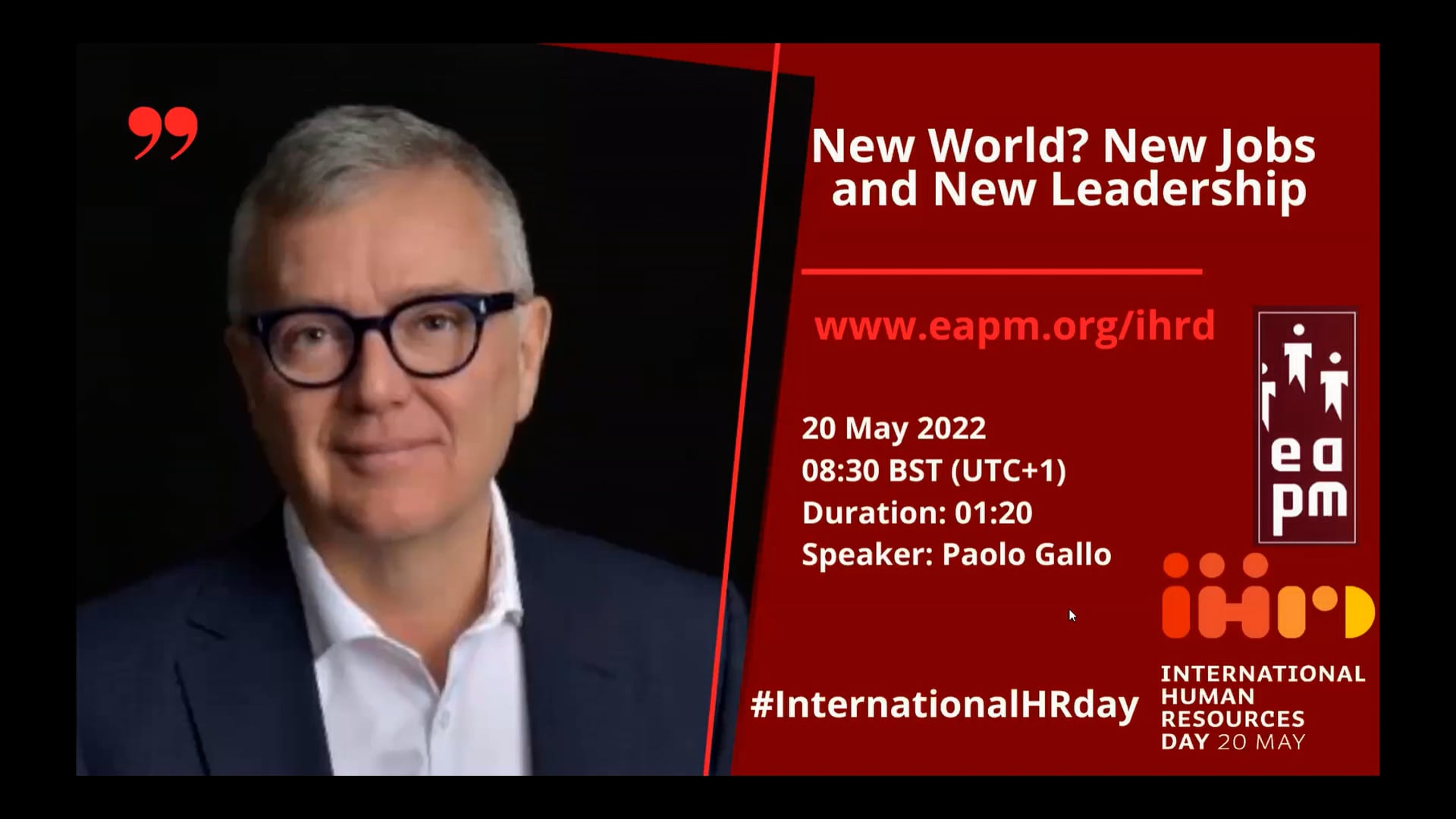 EAPM International HR Day event with Paolo Gallo