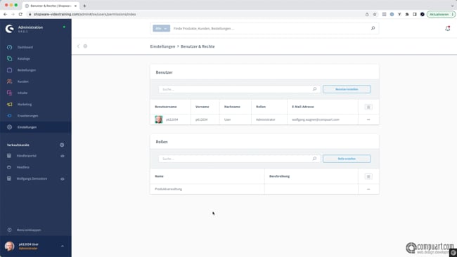 Benutzer anlegen und Rolle zuweisen