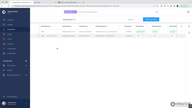 Bestellung manuell anlegen