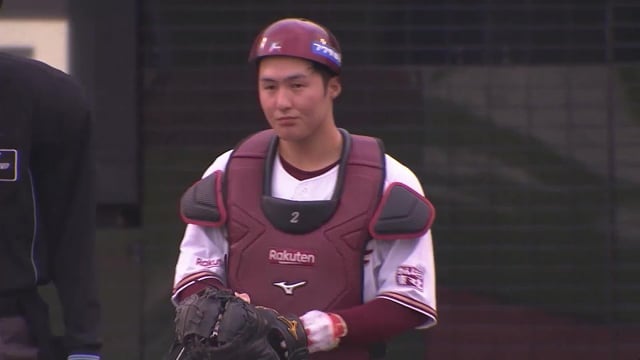 【8回表】イーグルス・太田光 好送球で俊足ランナーの盗塁を阻止!! 2022年5月22日 東北楽天ゴールデンイーグルス 対 オリックス・バファローズ