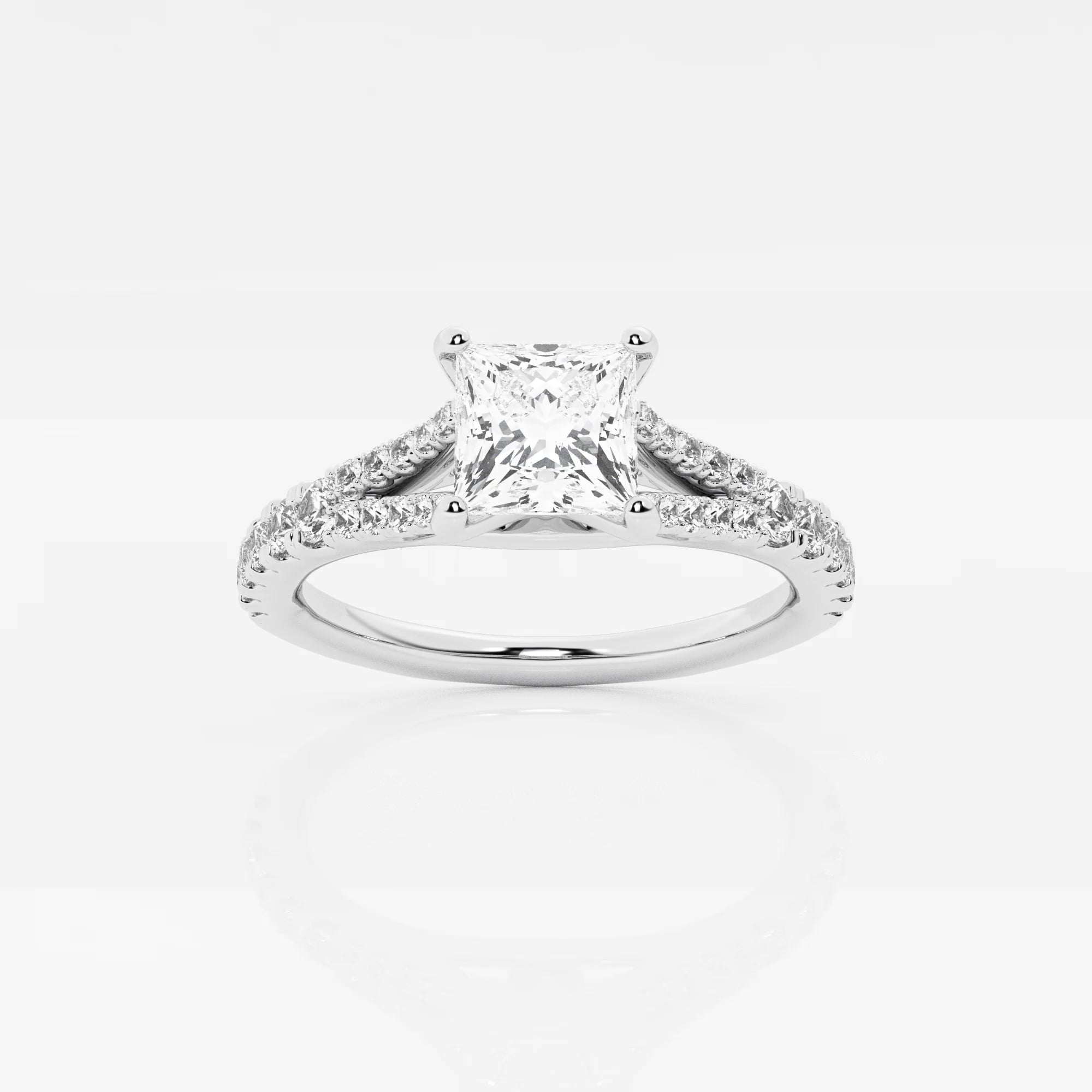 product video for 1 1/3 ctw Princess Lab Grown Diamond Split Shank Engagement Ring