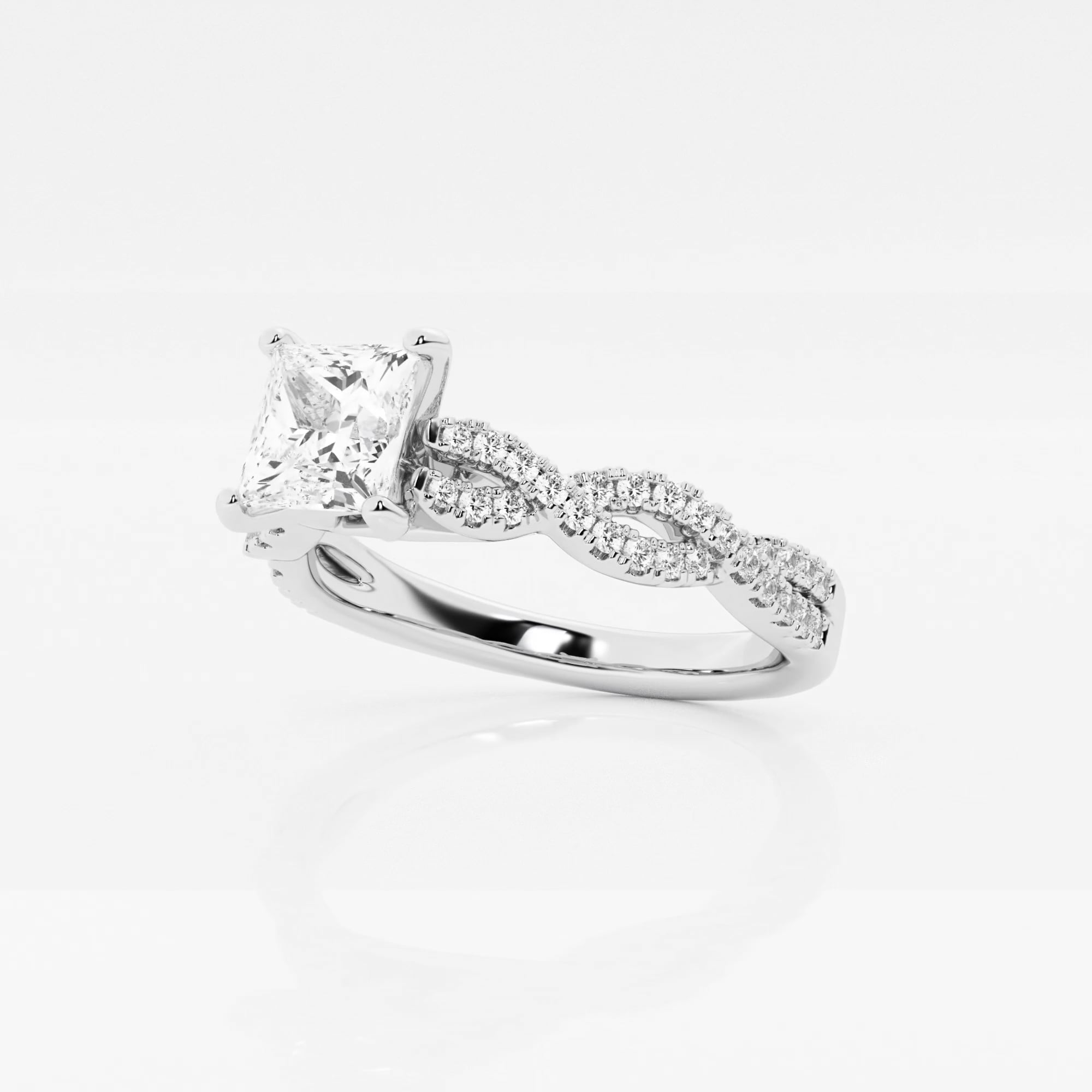 product video for 1 ctw Princess Lab Grown Diamond Double Twist Engagement Ring