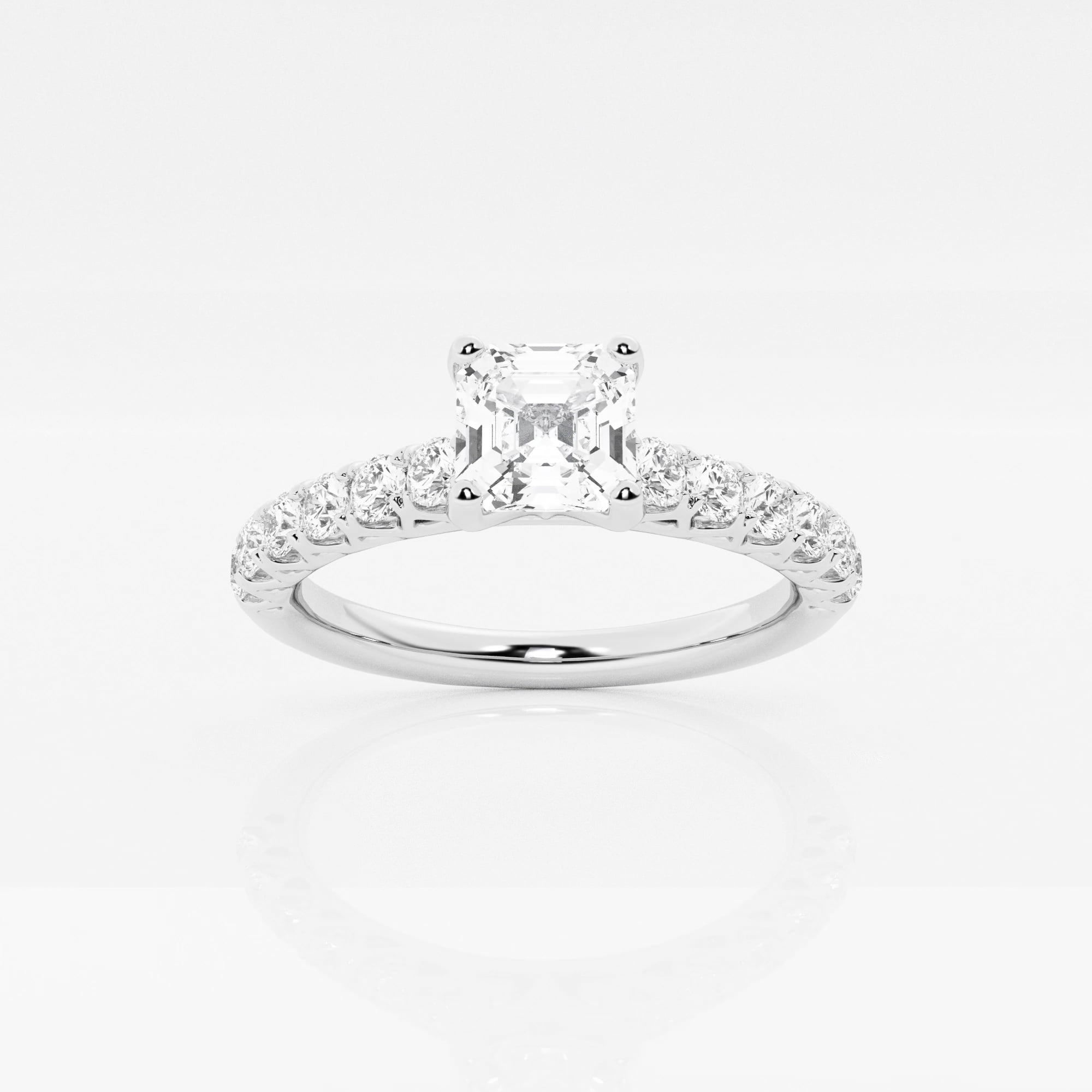 product video for 1 1/4 ctw Asscher Lab Grown Diamond Royal Crown Engagement Ring