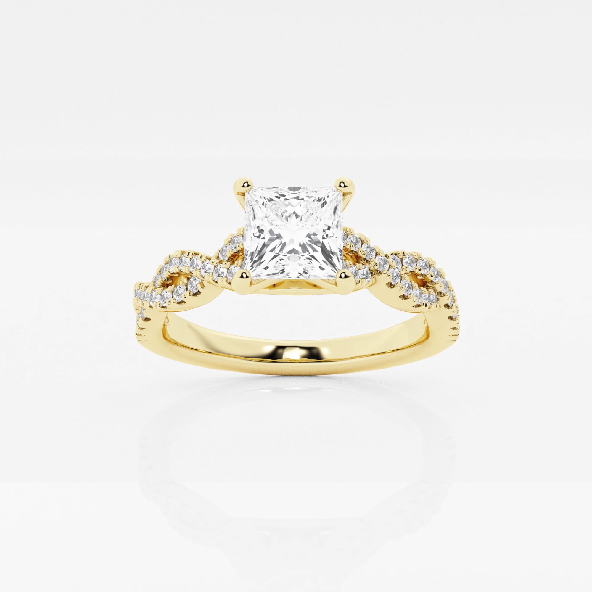 product video for 1 ctw Princess Lab Grown Diamond Double Twist Engagement Ring