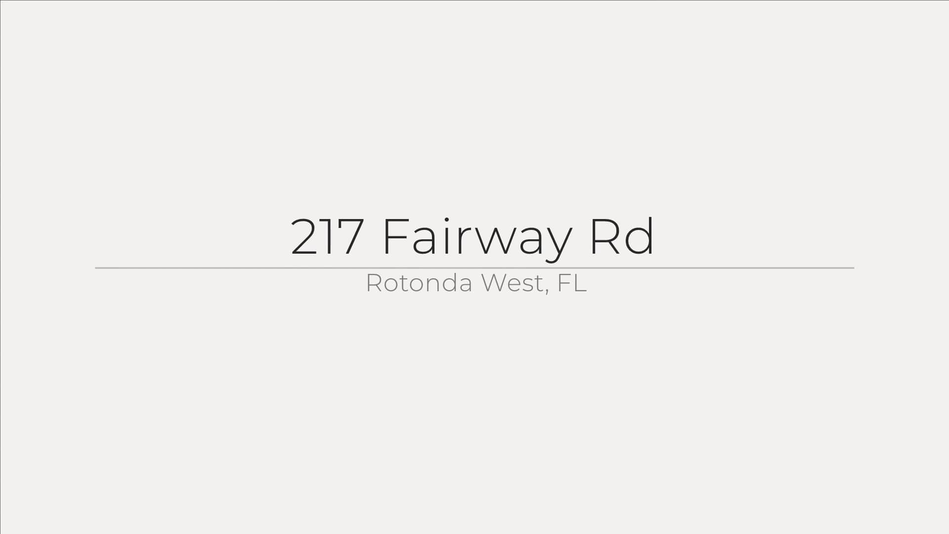 217 Fairway Rd, Rotonda West, FL on Vimeo