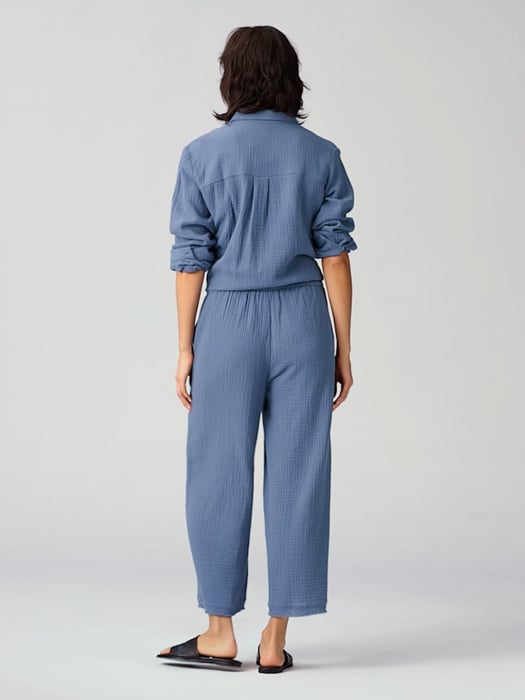 Organic Cotton Gauze Wide-Leg Pant | EILEEN FISHER