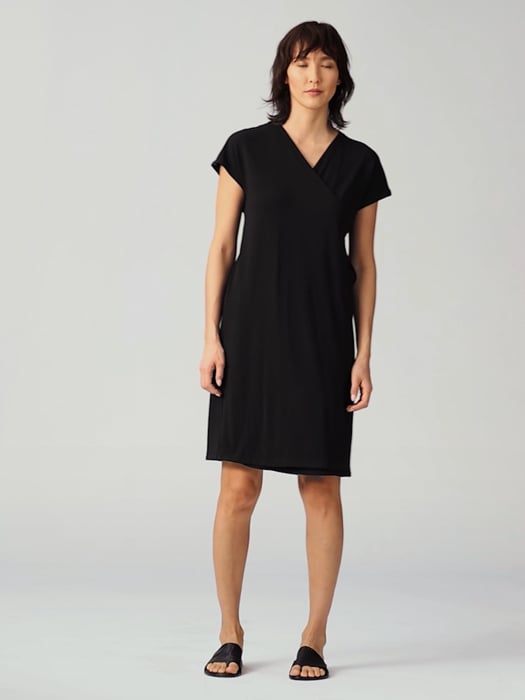 Jersey knit 2025 wrap dress