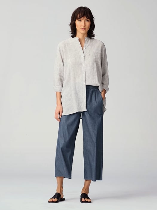 Cotton Twill Wide Leg Pants