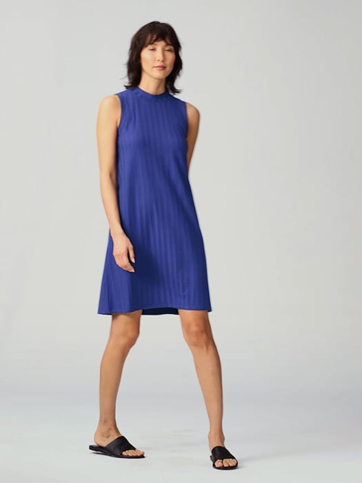 Wide Rib Stretch Mock Neck Dress