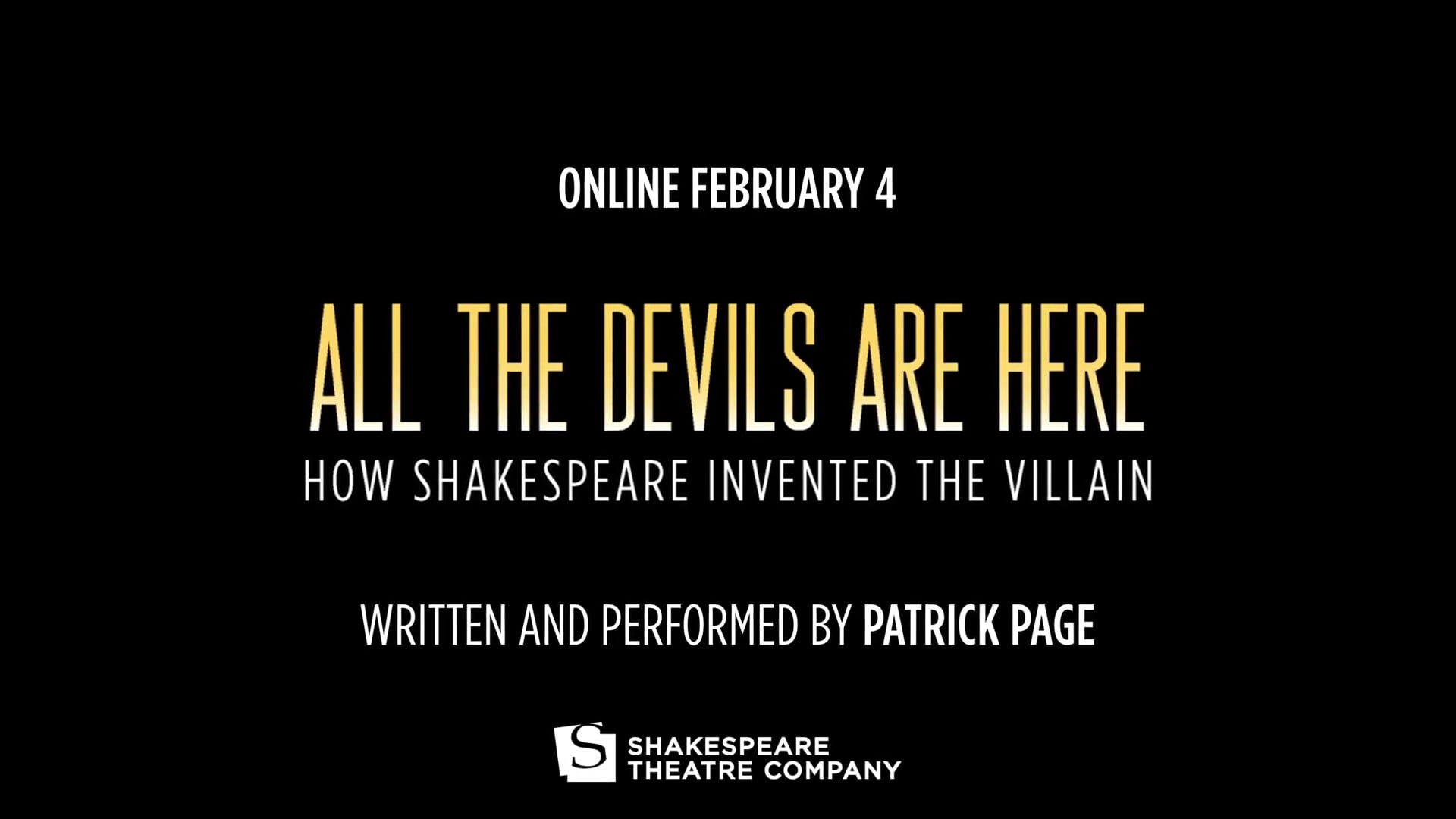 Shakespeare Theater Company: All The Devils Are Here (Stage Production)