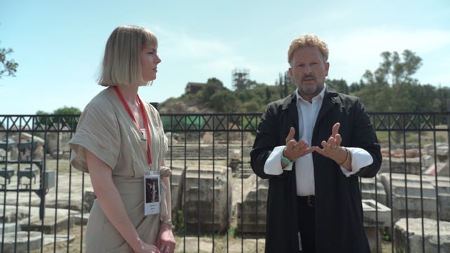 #SpringbackSocialElefsina Michail Marmarinos in front Eleusis Archeological site tells us about ancient Eleusis mysteries.