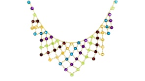 22.70 ct. t.w. Multi-Gemstone Bib Necklace in 18kt Gold Over Sterling