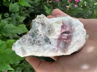 Pink Tourmaline with Aquamarine on Matrix, 202g TRA002