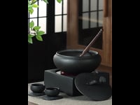 Pure Black Japanese Brewing Tea Set Ceramic
