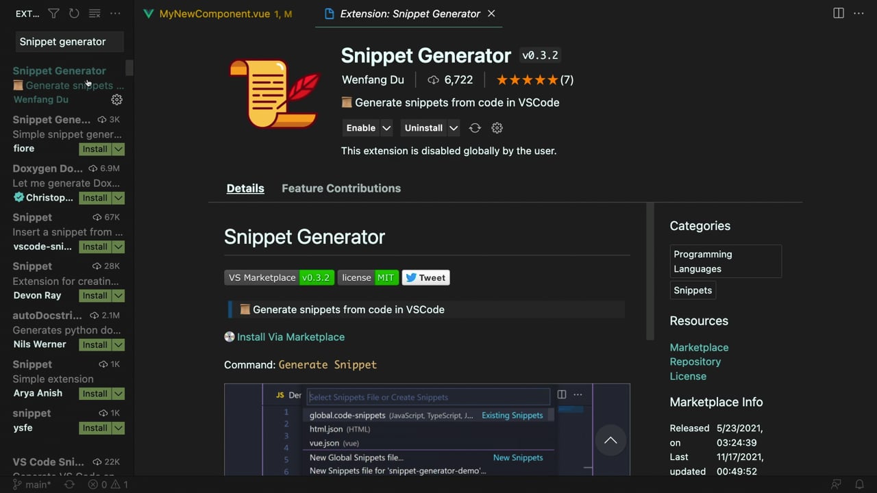 Create Your Own Visual Studio Code Vue Snippet - A  Lesson...