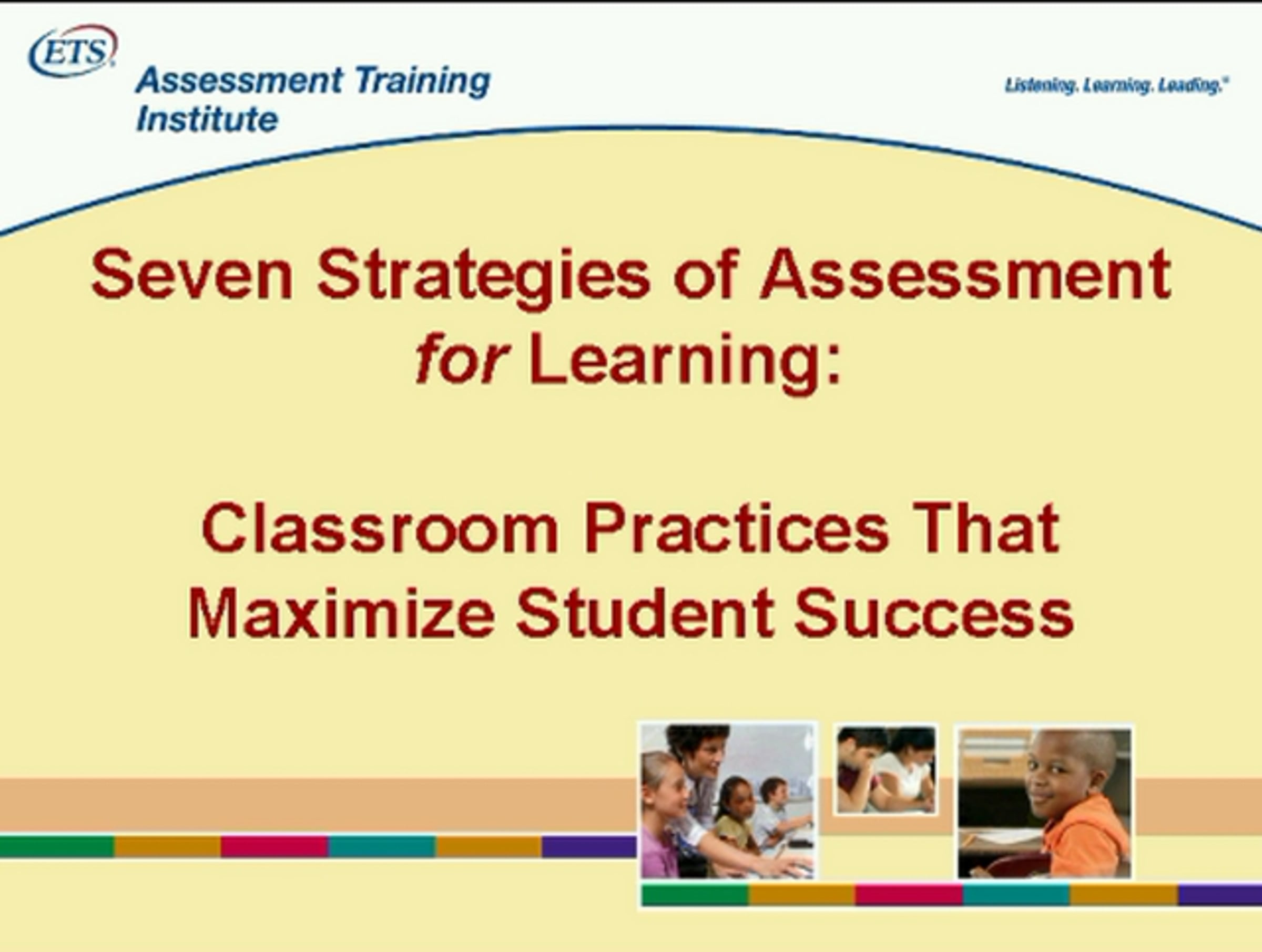 Seven Strategies of Assessment for Learning Webinar | Videos & Movies ...