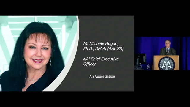 Special Recognition of AAI CEO M. Michele Hogan Ph.D. DFAAI AAI 88